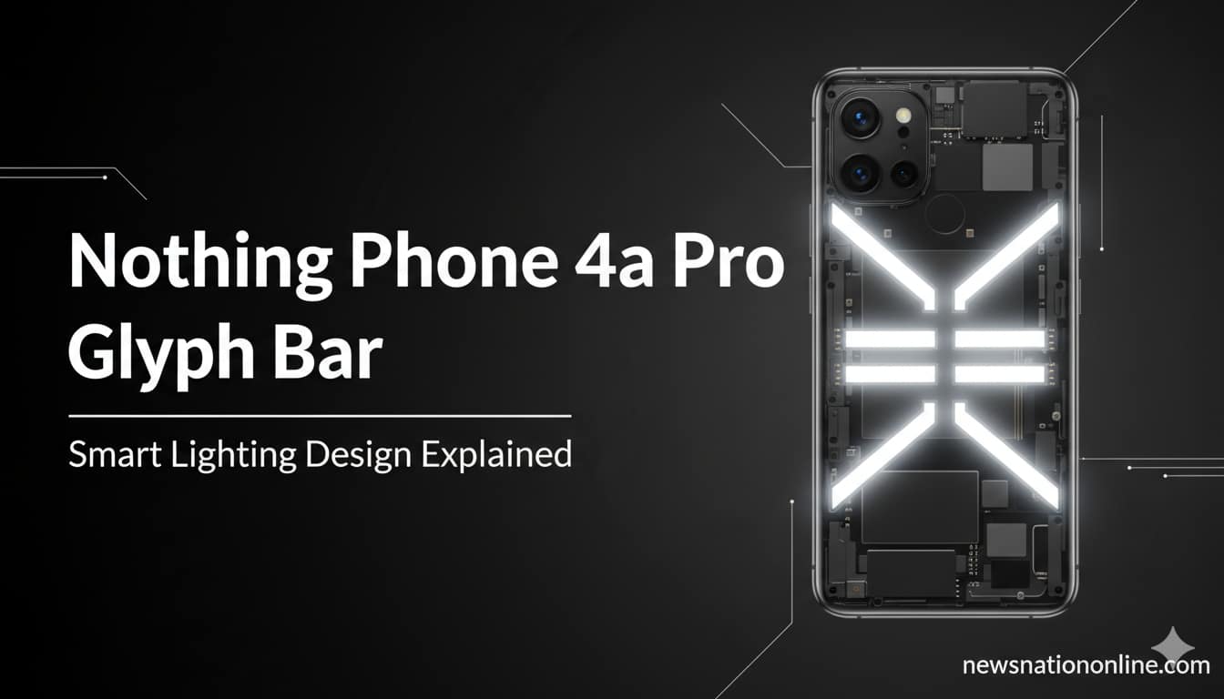 Nothing Phone 4a Pro Glyph Bar – Smart Lighting Design - NewsNation Online Nothing Phone 4a Pro Glyph Bar smart LED lighting design smartphone