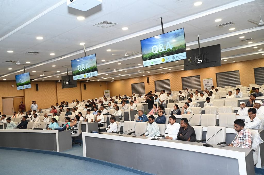 WhatsApp Image 2026-02-09 at 182235 - NewsNation Online A conference room filled with seated attendees, engaging in a Q&A session, with large screens displaying the title 'Q&A' at the front.