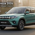 Maruti Brezza Facelift 2025 Complete Review - NewsNation Online Maruti Brezza facelift 2025 front design parked on city road showing updated grille and LED headlamps – complete review